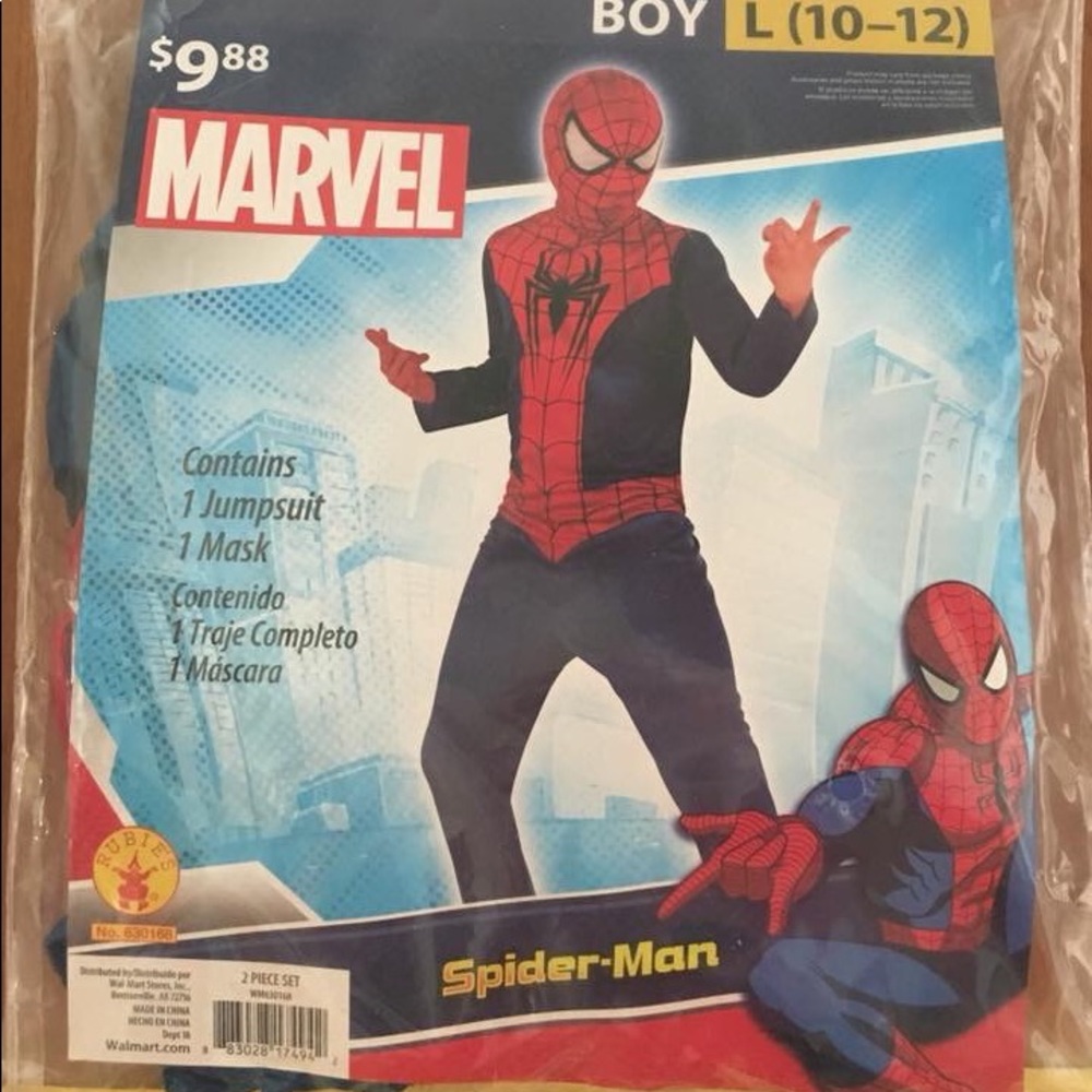 NEW Spider-Man Halloween costume boys 10-12